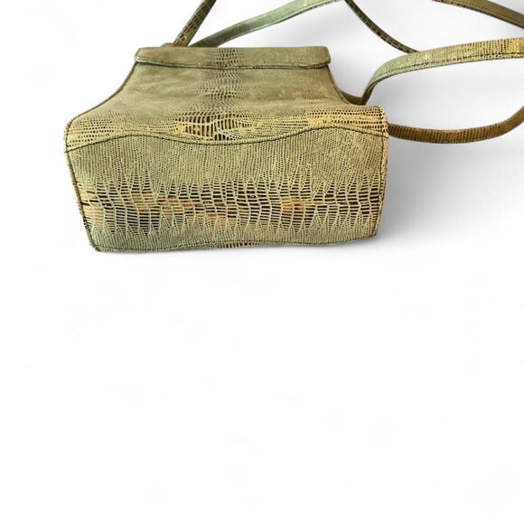 Viva Bag of California Vintage green faux snakeskin metallic crossbody bag - Picture 3 of 7